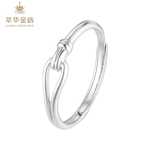 Cuihua pt950 platinum hollow rope buckle ring, versatile women's style, birthday and holiday gift for girlfriend and wife, about 2.3g