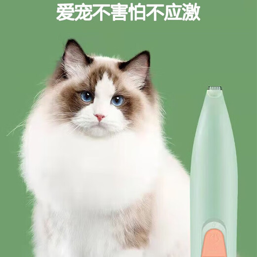 Pet foot shaver, dog and cat special shaver, hair clipper, electric clipper, electric silent cat claw pedicure tool, C model partial electric clipper, rechargeable yellow green