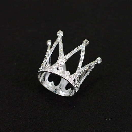 Children's small crown alloy small hair crown rhombus corner exquisite cake decoration 7-leaf clover mini silver