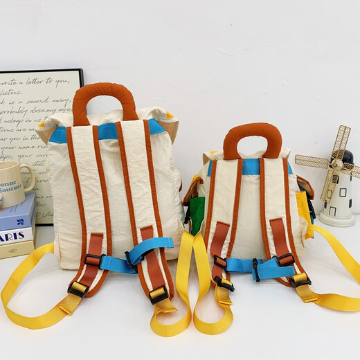 IROYA parent-child backpack, Japanese and Korean simple contrasting color casual backpack, boys and girls travel mountaineering backpack, children's school bag, parent-child backpack, large size