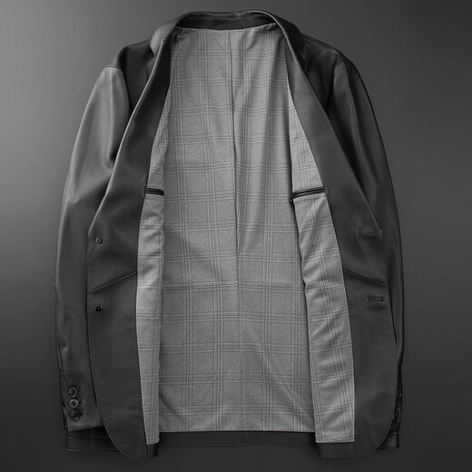 BOSS genuine leather suit jacket for men 2025 new autumn and winter imported sheepskin black casual suit leather jacket black 4XL 195