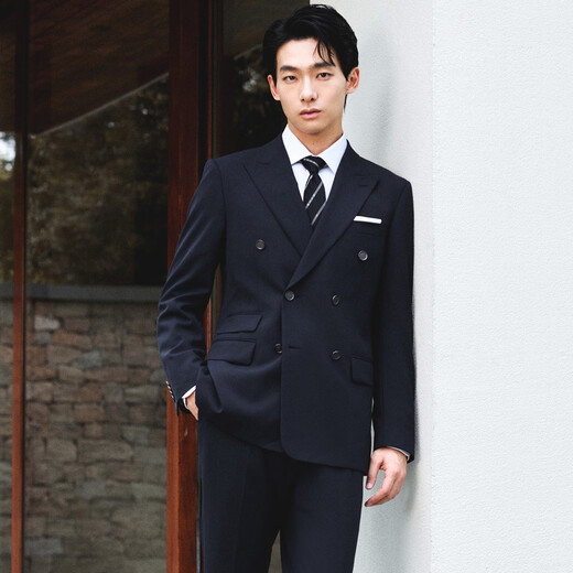 Anniversary Bird Suit Men's ONE Series Autumn Men's Fashionable Business Formal Suit and Pants Suit Men's Deep Sea Blue 52 A(185/104) /Please note the waist or trousers