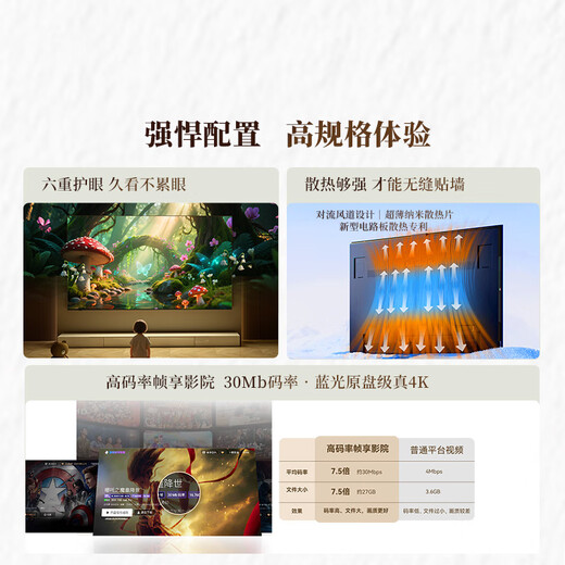 Skyworth wallpaper TV A7F 65-inch ultra-thin mural art mini led TV 65-inch smart flat-panel home appliance LCD TV trade-in national subsidy