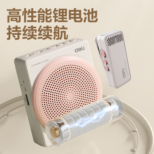 Deli (deli) 13W Wireless Lavalier Bee Loudspeaker Bluetooth Speaker Audio Anti-Howling U Disk Speaker Microphone Guide Outdoor Lecture Upgrade Teacher Birthday Gift