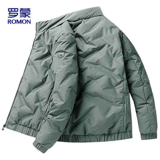 ROMON Down Jacket Men's Winter Commuting Casual Coldproof Warmth Versatile Outdoor Top Jacket Men's YR18 Green XL