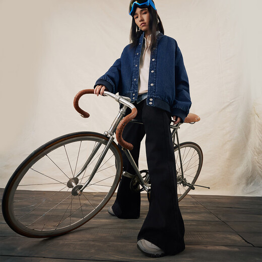 Levi's 25th Autumn and Winter New Winter Warm Series Women's American 318 Loose Wide Leg Jeans Black 28 (30)