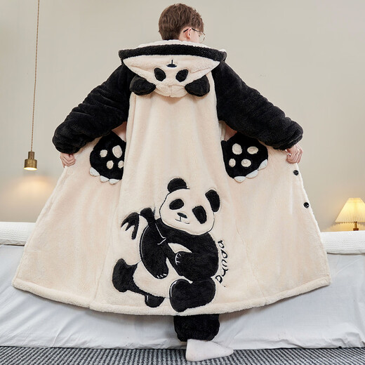 Yougang Pajamas Autumn and Winter Men's Plus Velvet Thickened Coral Velvet Pajamas Winter Men's Teenagers Large Size Home Clothes Set Winter ML105 Shark Pajamas + Pants XL (175cm Recommended Weight 130-155)