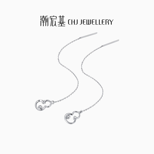 Chao Acer Platinum Calabash PT950 platinum ear wire women's earrings car flower Chinese style gift for girlfriend priced about 1.8g