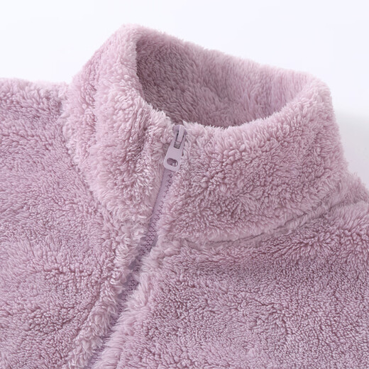 Baleno S&K series jacket women's cardigan tops 2025 winter new style Shu cotton velvet warm heavyweight fashionable long sleeves 2 gray # solid color soft and skin-friendly L