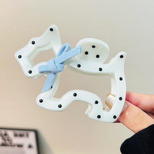 Liu Yifei's same dopamine cartoon puppy clip for women's back hair hair clip cute color matching shark clip 1532B milk coffee puppy-large size