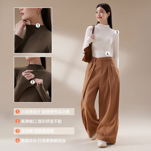 Modal camellia skin-beautifying clothing half turtleneck bottoming shirt women's autumn and winter thermal underwear inner wear long-sleeved top sweater
