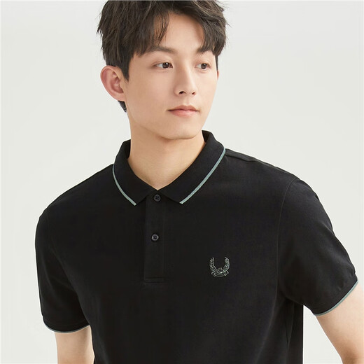 Giordano polo shirt men's Lycra stretch pique knitted wheat ear embroidered lapel short-sleeved top 01013391