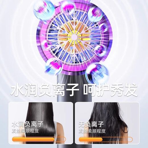Xiaomi Baby Series Hair Dryer Dormitory Silent Blue Light Negative Ion Home High Power Non-Hurting Hair Dryer Gradient Powder 1200W High Wind Power + Double Layer Insulation