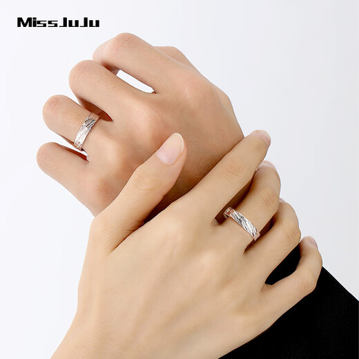 Miss JuJu pt950 platinum ring for men and women, couple ring, platinum morning and evening engagement ring, live ring, 5.9-6.1g (20-22# can be worn)