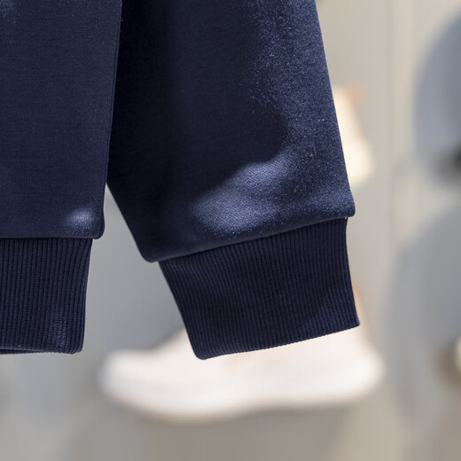 Li Ning Children's Fleece Sweatshirt 2025 Winter Boys and Teenagers Loose Fleece Warm Sweatshirt YWEV047 Dark Navy YWEV047-2 175