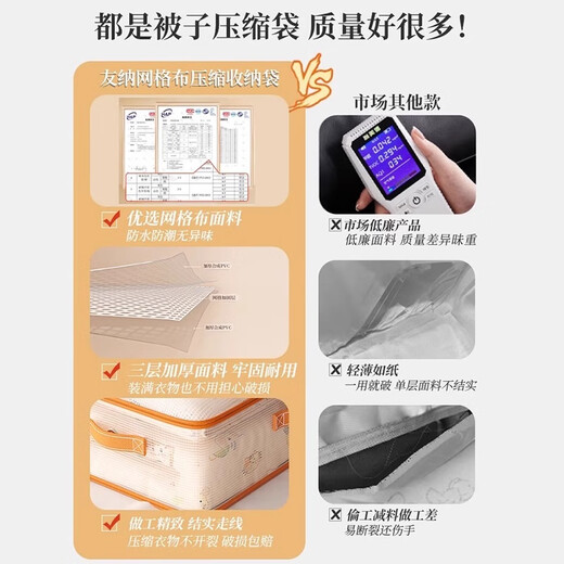 Shudu quilt clothing storage bag down clothing clothing quilt storage bag moving packing compression bag transparent large size - 3 pieces waterproof and moisture-proof/wear-resistant and durable/skin-friendly and odorless