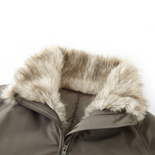 BONELESS Cai Xukun's same style spliced raw edge stand-up collar parka cotton coat loose winter warm cotton coat brown L