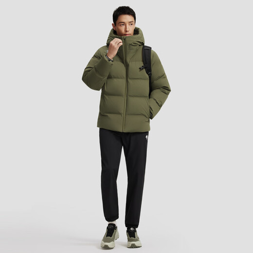 DESCENTE TRAINING série entraînement complet sport fitness doudoune chaude à capuche pour hommes KK-kaki L (175/96A)