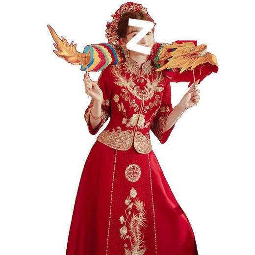 Vnxifm Xiuhe clothing bride 2025 new Chinese wedding dress wedding dress new style going out dress toast dress show kimono slim fit 827 M