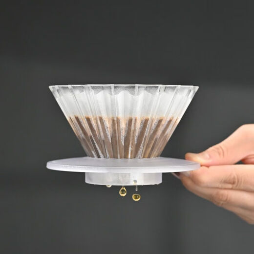 Origami filter cup, hand brewed coffee drip filter cup, household small cake cup V60 resin anti-fall filter cup funnel, resin origami filter cup (transparent)
