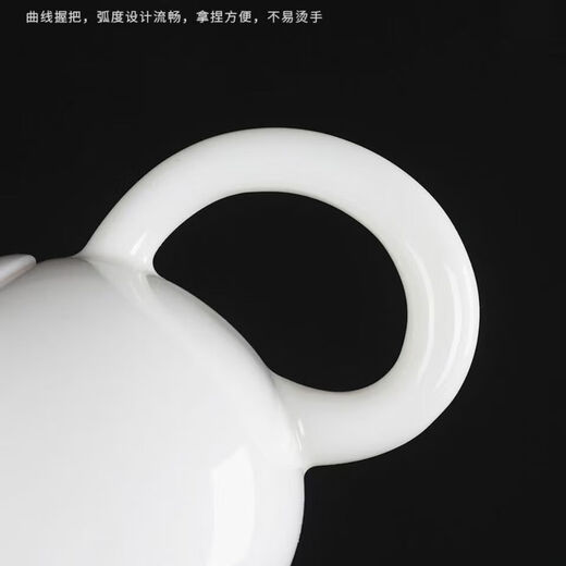 The teapot changes color when exposed to heat, mutton-fat jade changes color, purple sand ceramic tea set, high-grade special master teacup, Xi Shi pot - white single pot 210ml