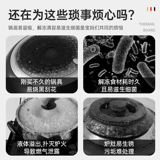 Velosanvelosan heat conduction plate gas stove heat conduction plate anti-burning black induction cooker insulation sheet thickened heating plate thawing plate selected aluminum | 24cm thick | rapid thermal conductivity thawing 24cm