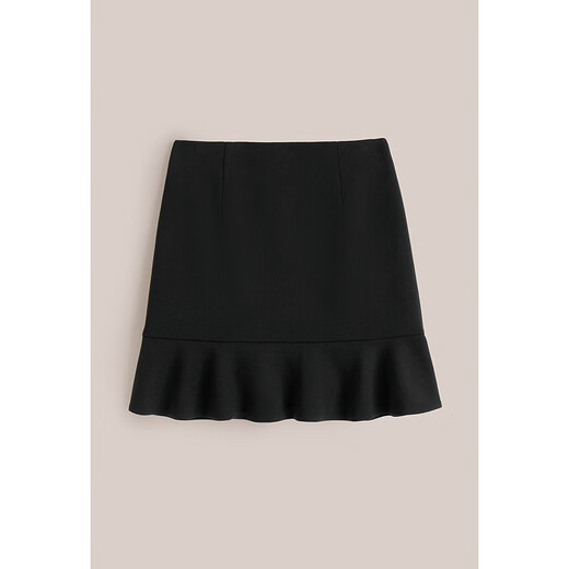 OBBLIGATO Autumn and Winter Shoulder Contrast Color Sheep Wool Suit Jacket Jacket Black M