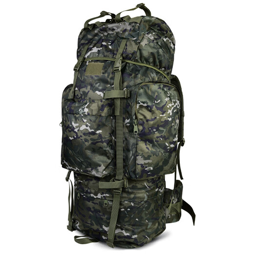 Outdoor 110 liter large capacity camouflage backpack backpack carrying tactical mountaineering bag U-shaped steel frame large backpack green camouflage-110L 110L