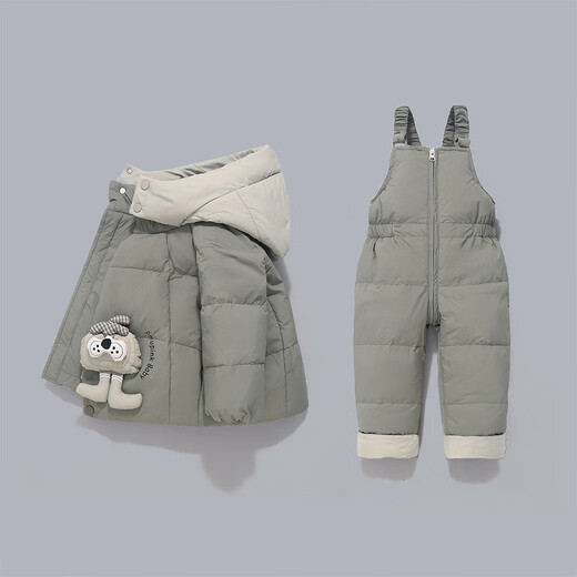 Mlgt kids children's clothing children's down jacket suit boys and girls baby overalls outer wear one-piece warm winter clothes blue 80 cm