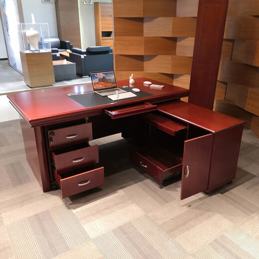 94027 Supervisor desk boss desk solid wood veneer painted desk 1.6 meters including side cabinets