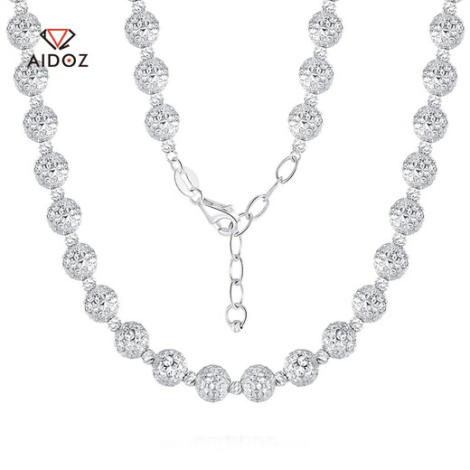 Aido Diamond pt950 platinum necklace for women with super flash car flower platinum starlight round bead chain pearlescent precious element chain weight 30.6-30.8g length 42+3cm thick about 6mm