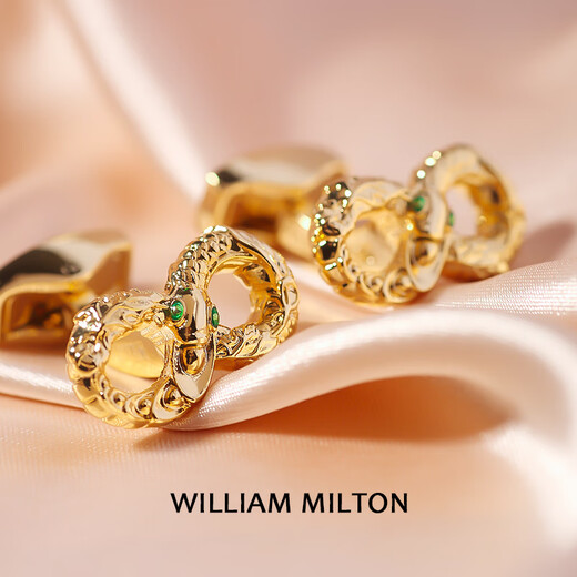 WILLIAM MILTON Infinity symbol spirit snake holding gold cufflinks men's high-end accessories cuff nail gift spirit snake holding gold