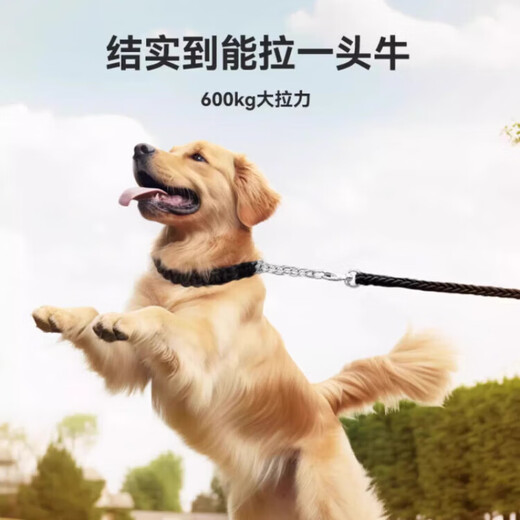 Sawang German Dog Leash Anti-Loss Telescopic Medium and Large Dog Golden Retriever Dog Rope Anti-bite Labrador Dog Chain Upgraded Red and Black A Set of Extended Model 1.5m