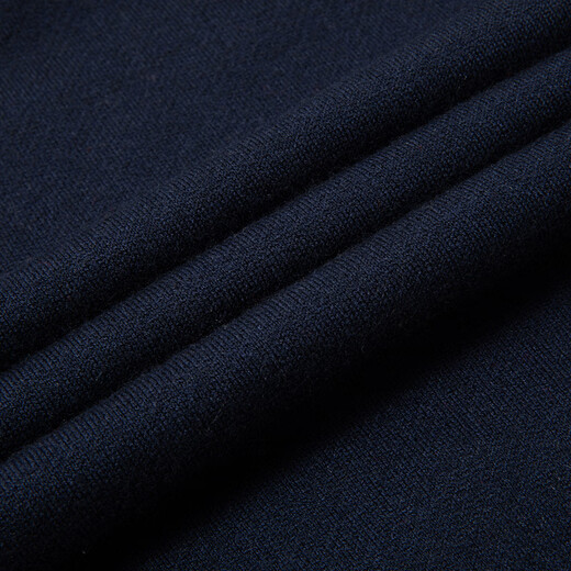 LIMENG Sweetheart Neck Pullover Medium Thick Knitwear Men's Large Size Solid Color Inner Warm Sweater Navy XL