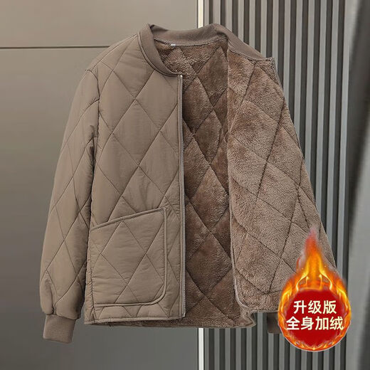 Plus velvet and thickened inner lining cotton-padded jacket for men in autumn and winter, warm cotton-padded jacket for junior and high school students, school uniforms, artifact down jacket, black XL 120-140Jin Jin is equal to 0.5 kg