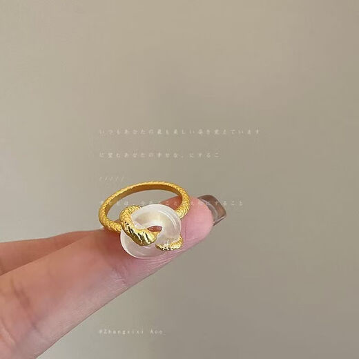 New retro small spirit snake winding peace buckle ring temperament snake year good luck niche design tail ring ring spirit snake peace buckle ring 1