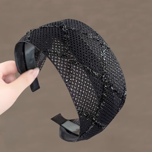 Qiaoyu headband for women, wide-brimmed hairband to cover white hair, broken hair, versatile summer hair cassette, non-slip, high-end headwear, coffee