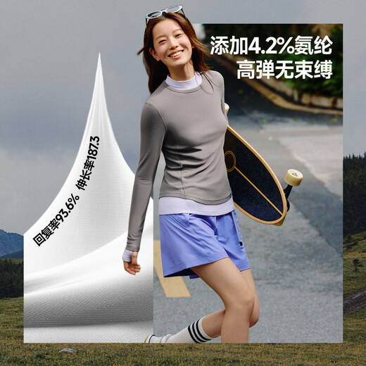 Beneunder bottoming shirt round neck women's first warm muscle bottom long-sleeved slim top SF029 Original Lumi M