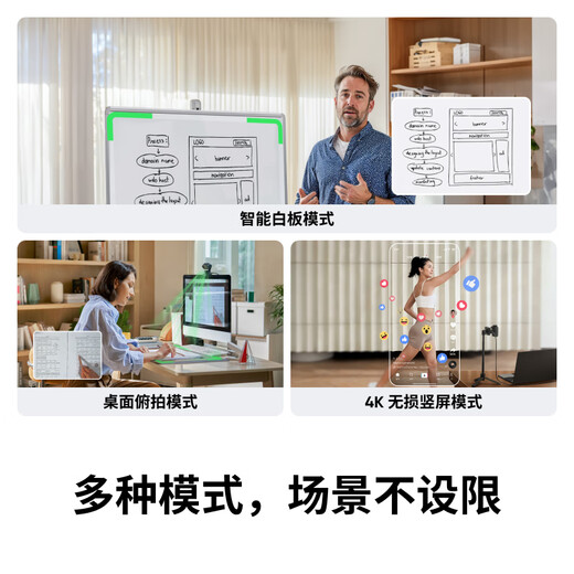 Insta360 Link 2C Host Version AI Smart 4K Live Camera HD Beauty Computer Live Broadcast Equipment Graphite Black Standard Set