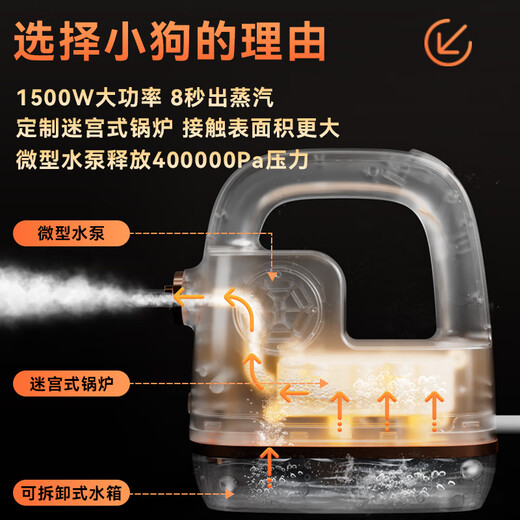 Puppy Powerful decontamination/sterilization high-pressure steam cleaner household cleaning kitchen oil hood whole house housekeeping cleaning machine air conditioning cleaning artifact standard model 99% sterilization and 100% mite removal