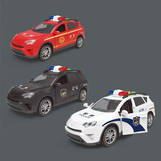 Shantou Lincun simulation inertia story machine sound and light police car police car special police fire truck model children's toy gift color fire truck inertia story machine 599-17