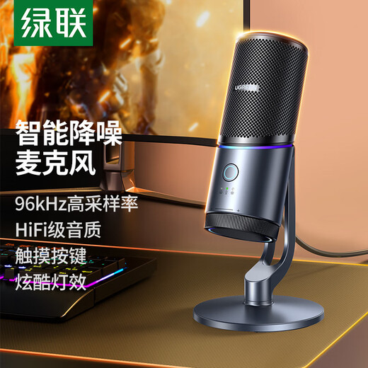 Greenlink USB computer desktop microphone independent condenser microphone DSP noise reduction desktop computer laptop live broadcast online class game conference voice karaoke microphone suitable speaker 35629