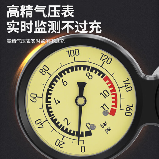 Ousen double-tube inflator high-pressure American and French smart mouth blast inflatable tube bicycle electric car household inflatable pump barrel