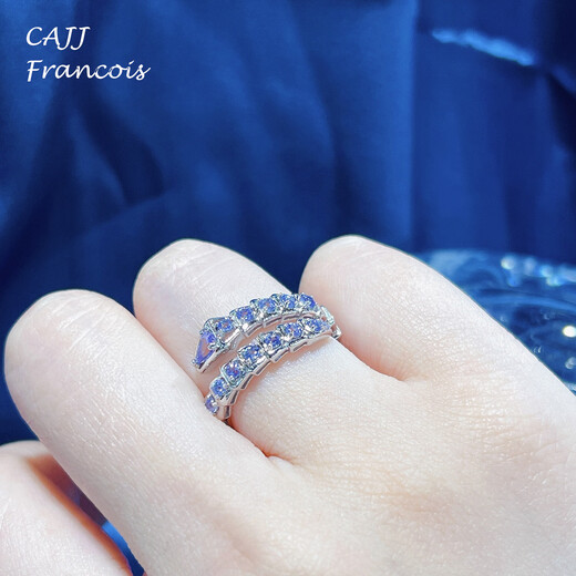 CAJJ Francois tanzanite snake ring 925 silver natural colored treasure luxury snake ring gift for self-wear design Hong Kong 13#
