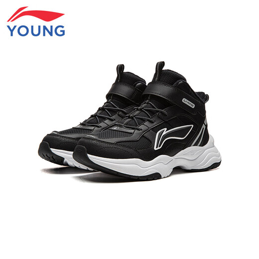 李宁童鞋儿童棉鞋运动鞋男大童加绒防泼水减震回弹休闲鞋37YKCU224-9