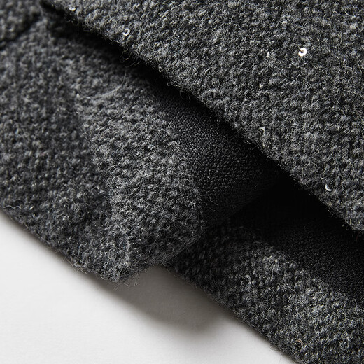 Xiangying gray small fragrant style vest suit for women 2025 winter new style including wool skirt miu series two-piece set dark gray M