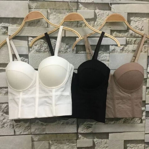 Renduo fishbone bra camisole, inner wear bra, one-piece top, beautiful back tube top, inner wear, outer wear corset, white S 32/70BC