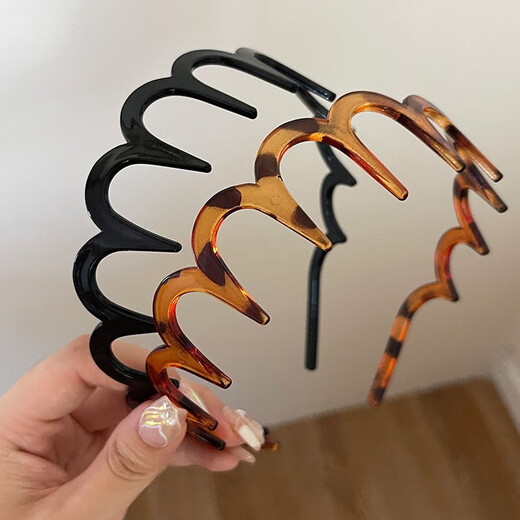 Ye Feili two-pack face wash headband hair clip with teeth anti-slip hair press small broken hair organizer large wave headband headband hair accessories