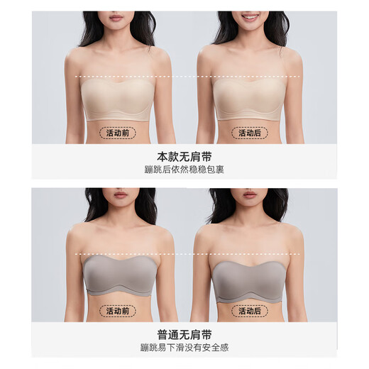 Lucky Mian (LUCKMEEY) Zhu Xudan same style strapless underwear non-slip tube top thin bra for women breathable non-stuffy sweat-wrapped chest bra