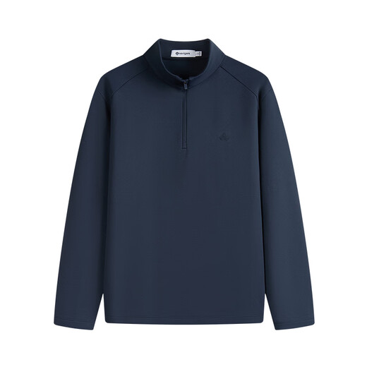 Navigare Zhang Xincheng's same style small sailing half open collar sweatshirt autumn new simple casual long-sleeved men's base shirt navy blue XL